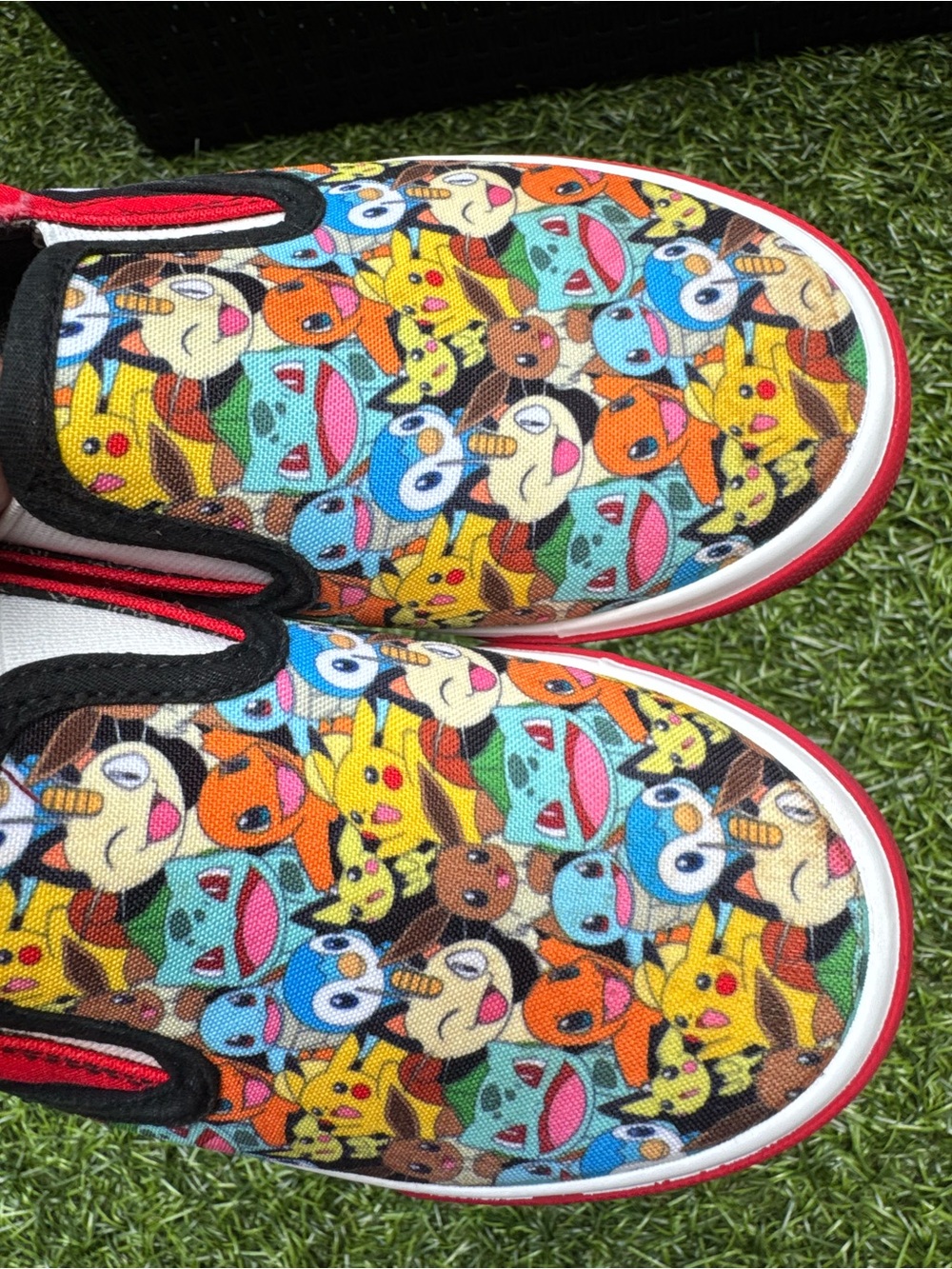 Pokemon Ground Up Slip On Canvas Shoes Youth Size 2 Pikachu Pokeball EUC - Picture 8 of 12